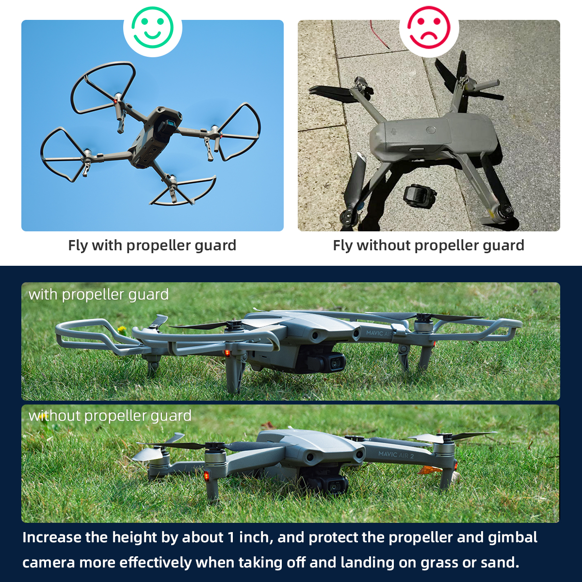 ZYGY Accessories pour Drone, 2 Pairs Hélices de Rechange à CW/CCW p